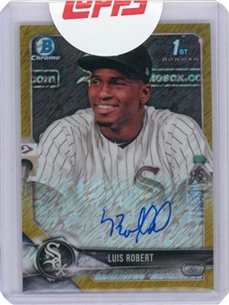 2018 Bowman Chrome Gold Shimmer Refractors #CPALR Luis Robert Signed Rookie Card (#40/50) – Topps Seal